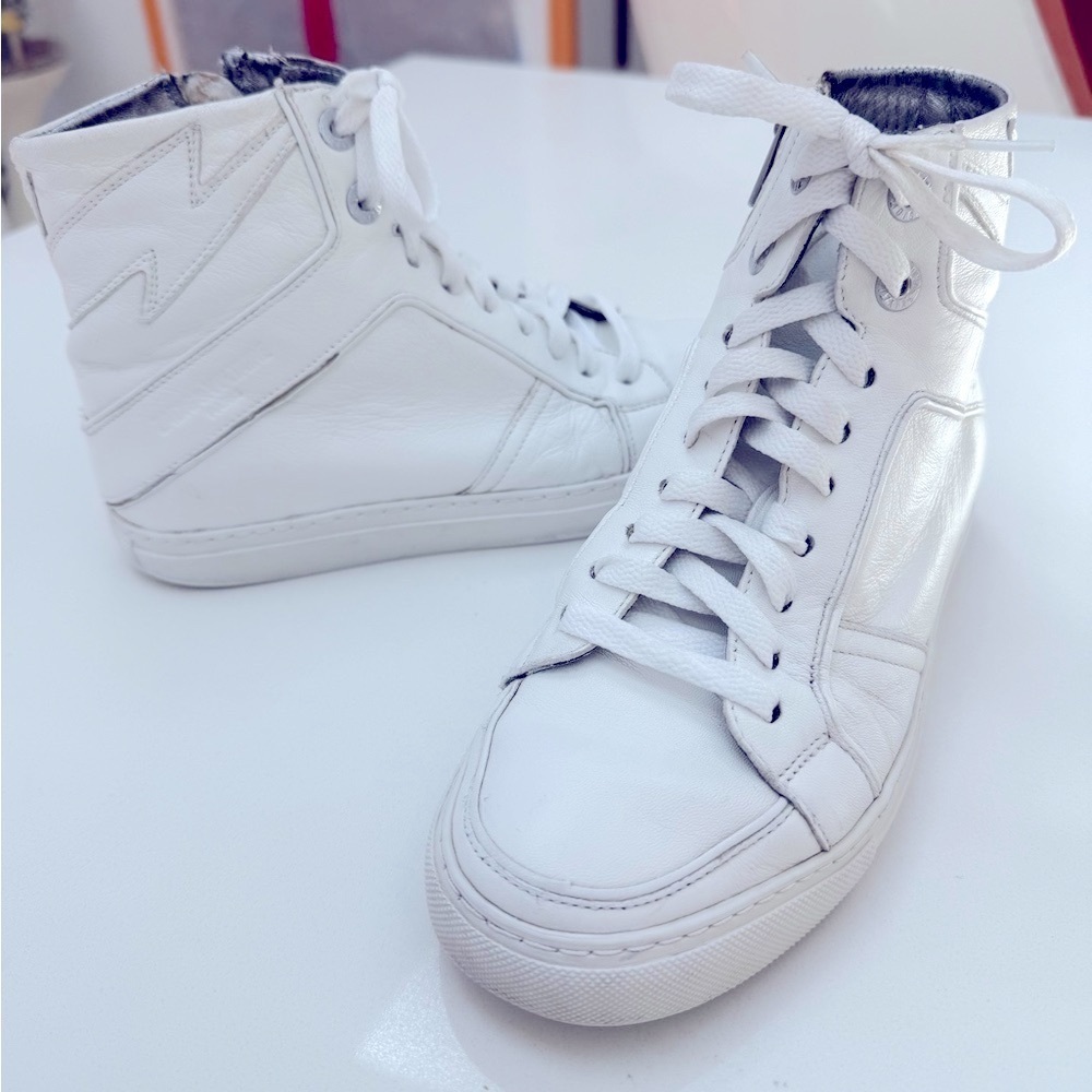Zadig & Voltaire Women's White High Flash High-Top Platform Sneakers - Picture 5 of 15